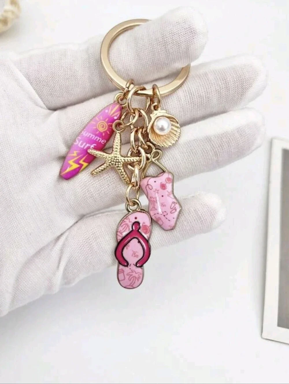 Beach Theme Bag Charm/ Keychain NEW